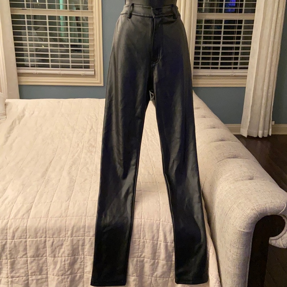 Women’s Akira Faux Leather/Leatherette Pants. Color: Black Size: W29